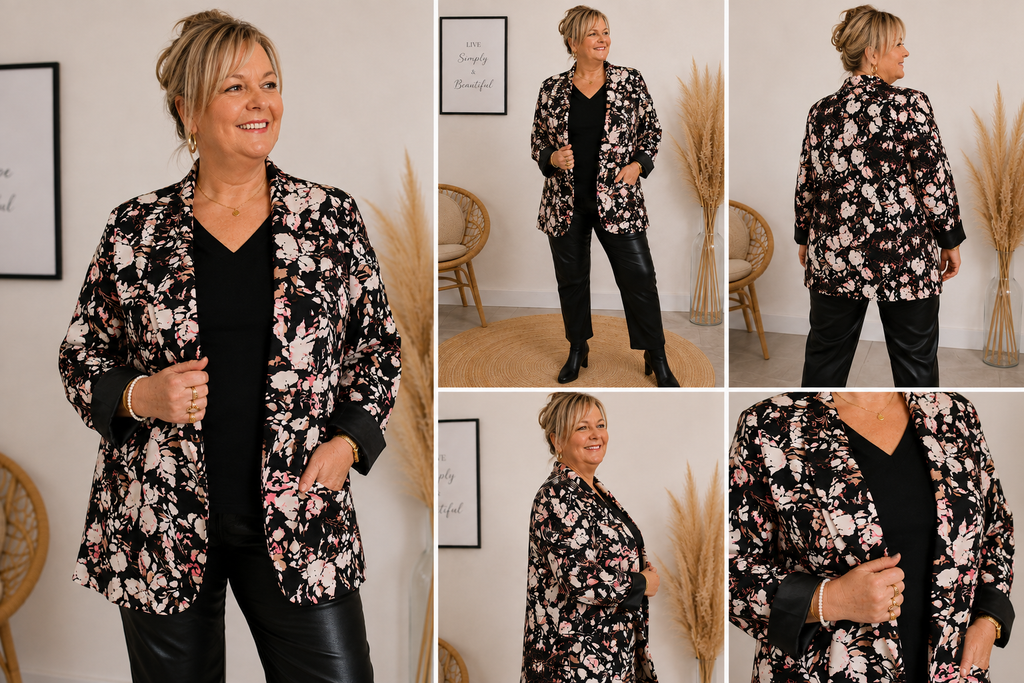 Blazer Fleuri – Grande Taille