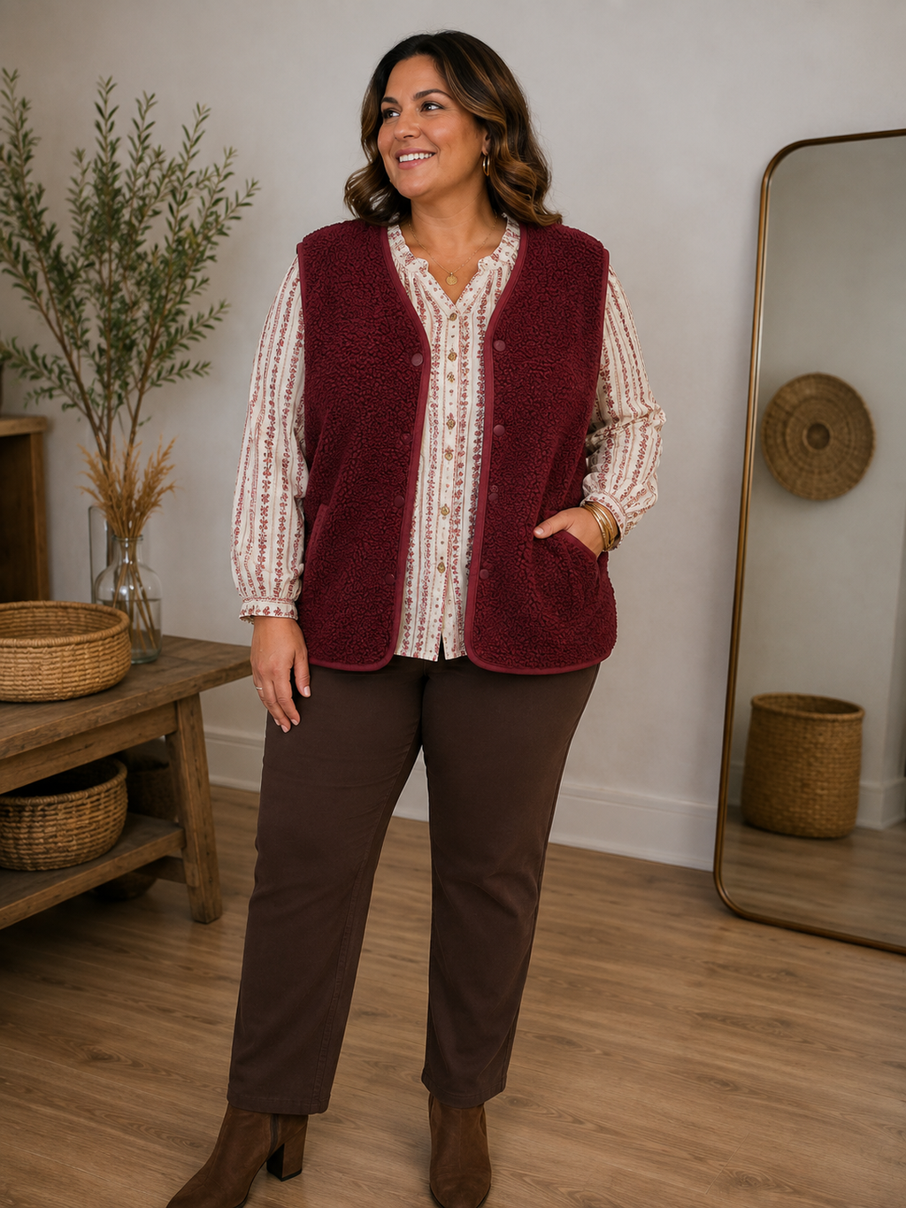 Gilet Apolline – Sans manches effet moutonné