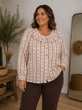Blouse Eugénie – Écru fleuri