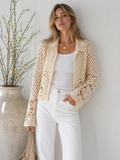 🤍 Gilet Crochet Écru “Sienna”