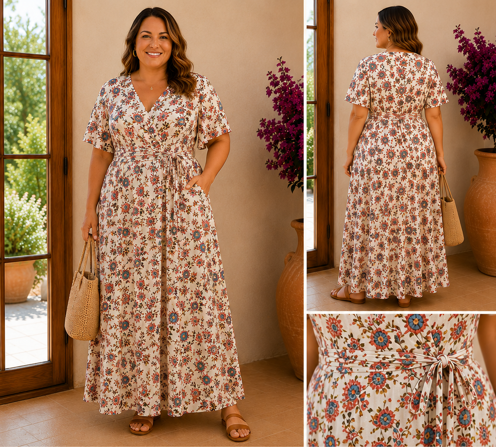 Robe Longue Rosana – Grande Taille 🌸