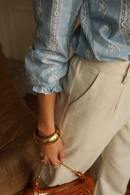 Chemise Céleste – broderies blanches