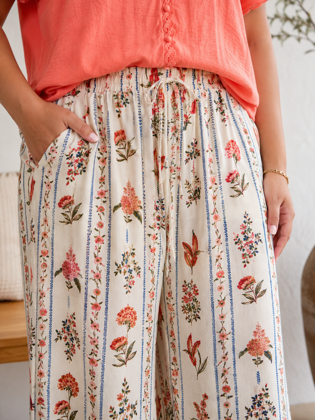 Pantalon Grande Taille Flore 🌸