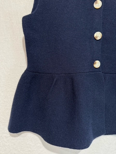 Gilet Éléonore – bleu marine à basque