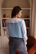 Pull Azurine – bleu ciel (sans manches)