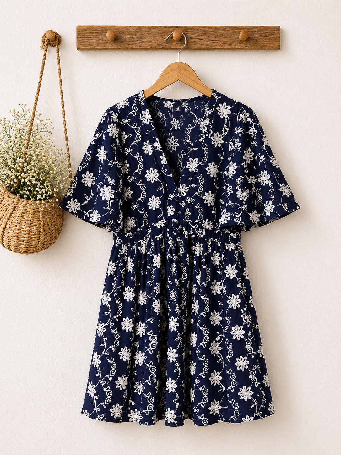 🌸 Robe Fleurie Marine “Giulia”