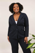 🌿 Blazer Léonie – Bleu marine intemporel