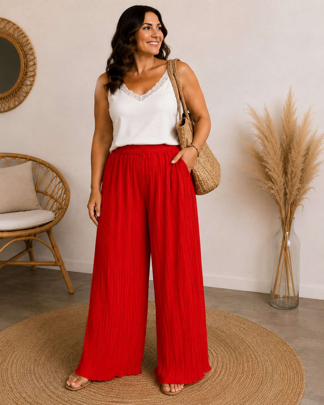 Pantalon Plissé Victoria Grande Taille