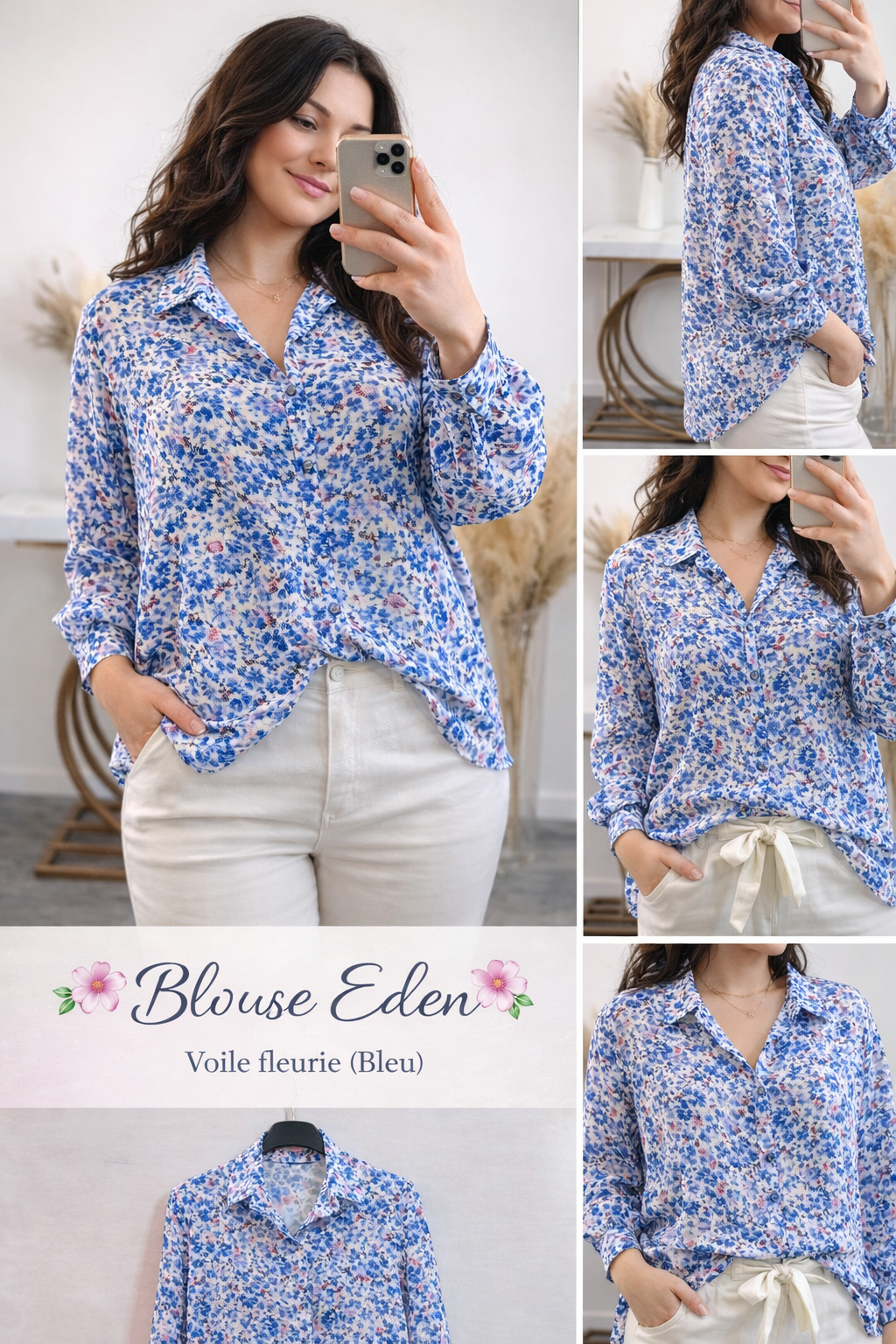 🌸 Blouse Eden – Voile fleurie