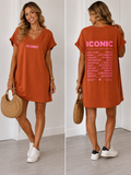 Robe Tee-shirt ICONIC – Coupe Casual Chic, Imprimé Flashy – Taille Unique 36/42