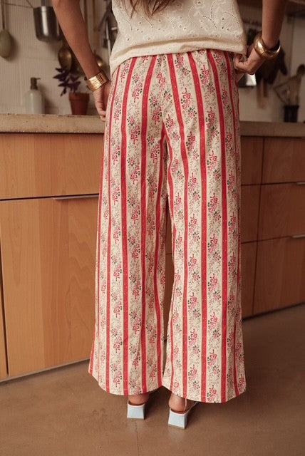 🛍️ Pantalon fluide– Imprimé Bohème Rayé