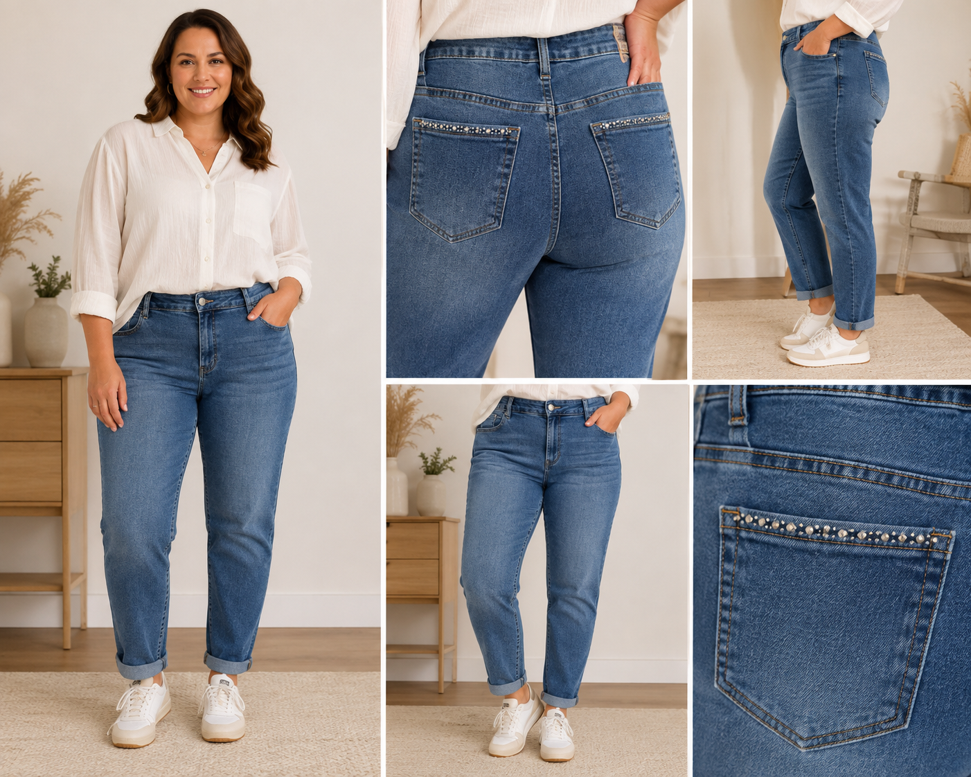 👖 Jean Gaspard – Mom Fit Grande Taille