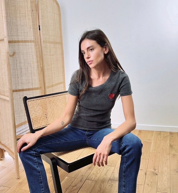 Tee-shirt Céleste – Cœur brodé