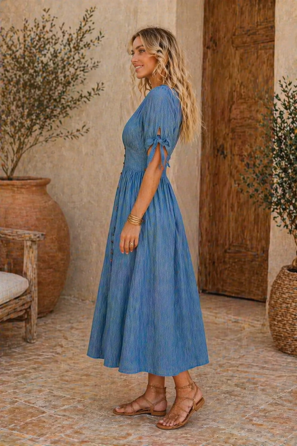 🛍️ Robe Ava – Denim Longue Bohème