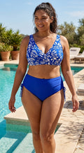 💙 Maillot de bain 2 pièces – Bleu imprimé