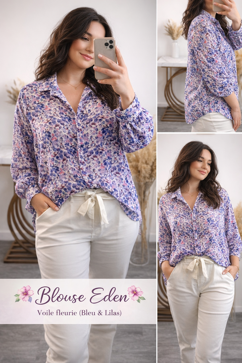 🌸 Blouse Eden – Voile fleurie