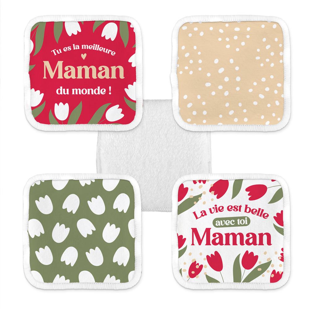🌿 Cotons démaquillants lavables “Maman d’amour”