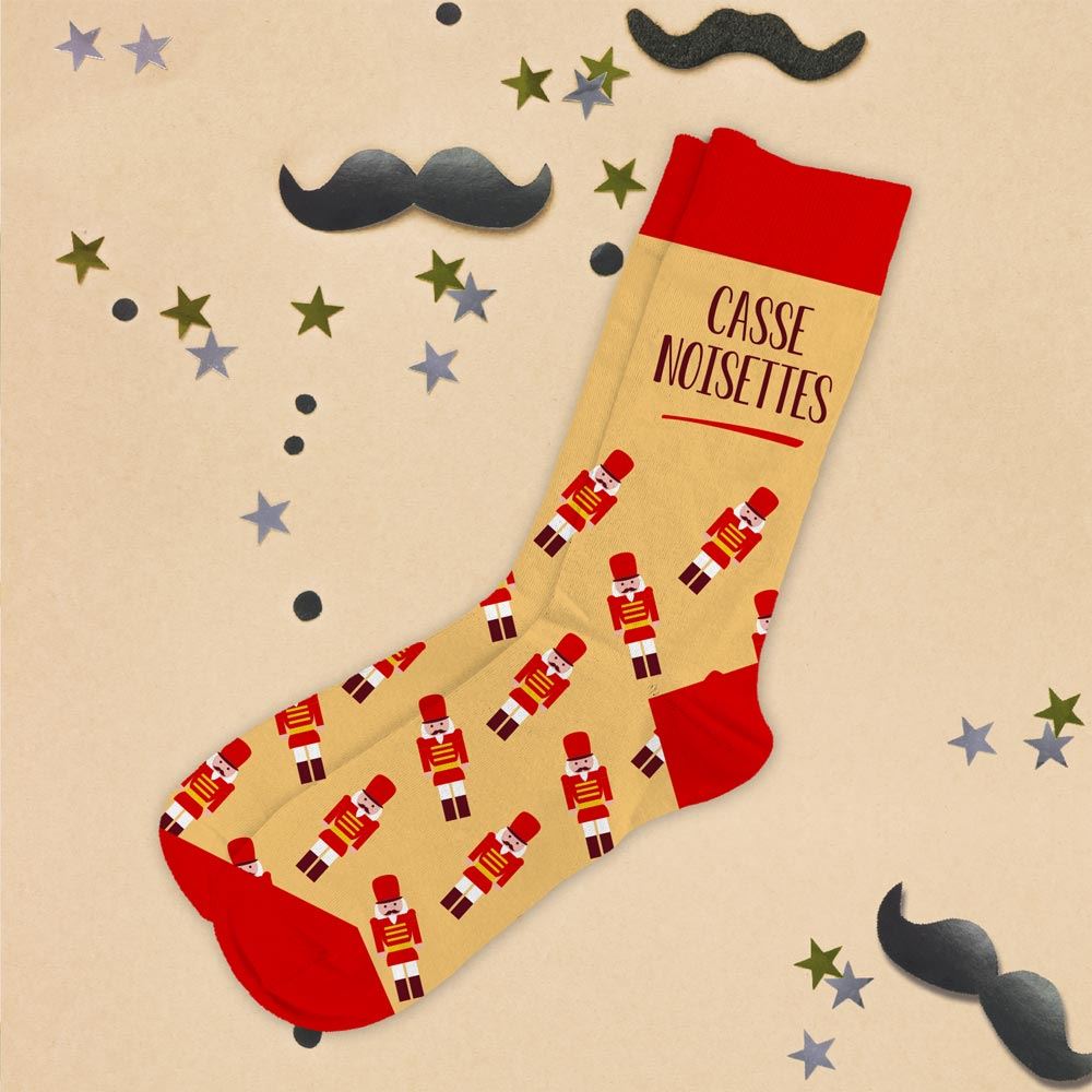 Chaussettes De Noël Unisexes En Coton - Bout Sans Couture, Talon En Y - Taille 37-41 Ou 41-46 - Cadeau Idéal
