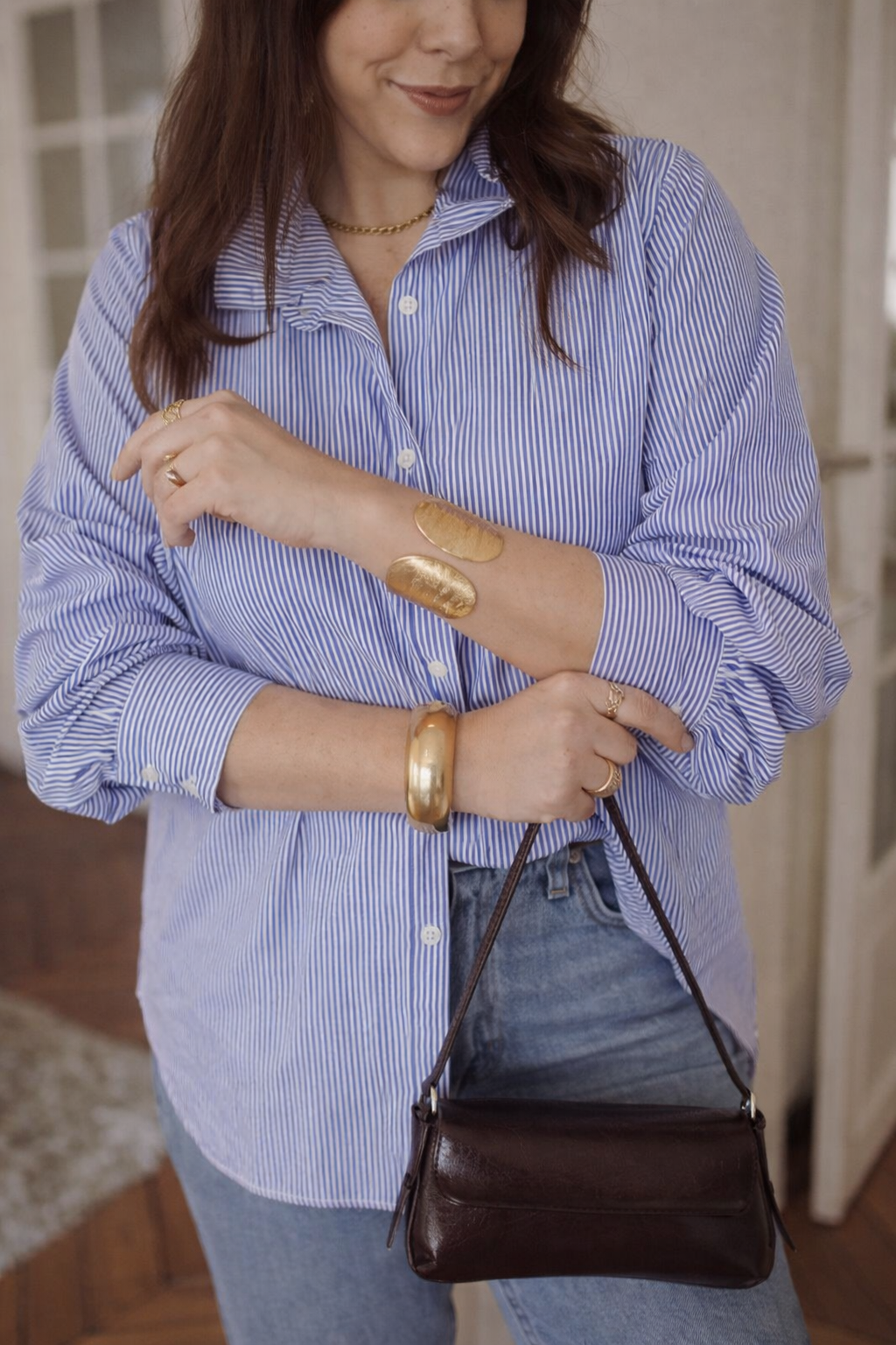 Chemise rayée col volant “Capucine”