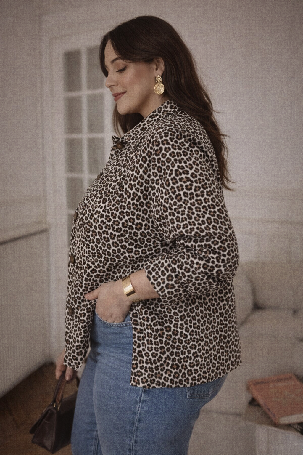 Veste imprimé léopard grande taille “Fauve”