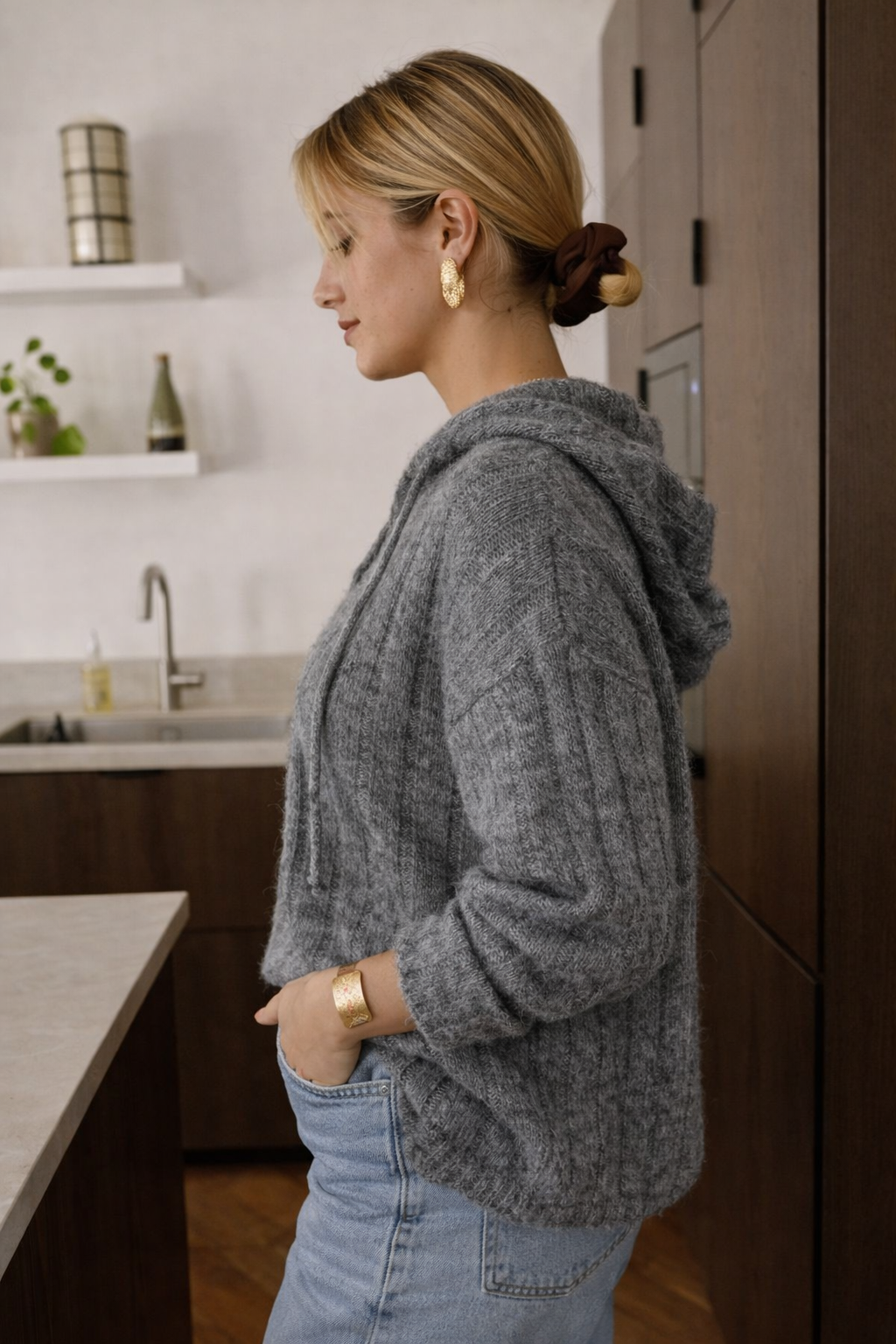 Pull à capuche maille douce “Cosy”