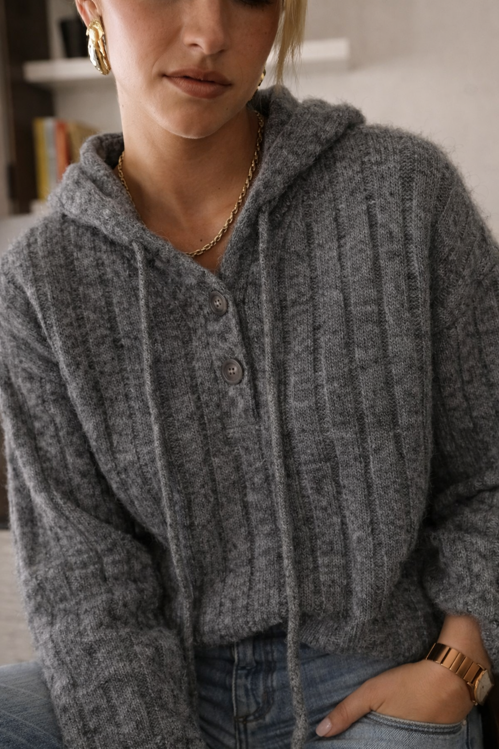 Pull à capuche maille douce “Cosy”