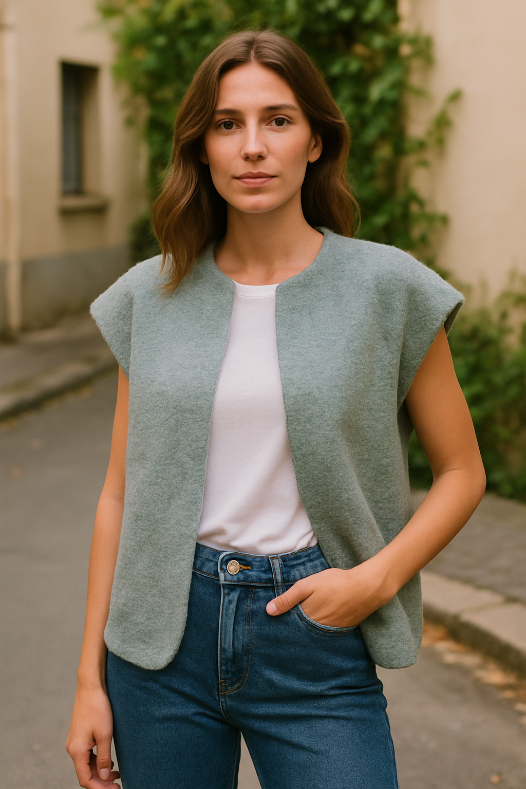 Gilet sans manches effet laine bouclée Gaston
