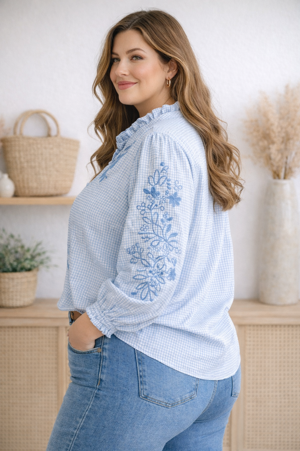 Blouse brodée grande taille – “Azélie”