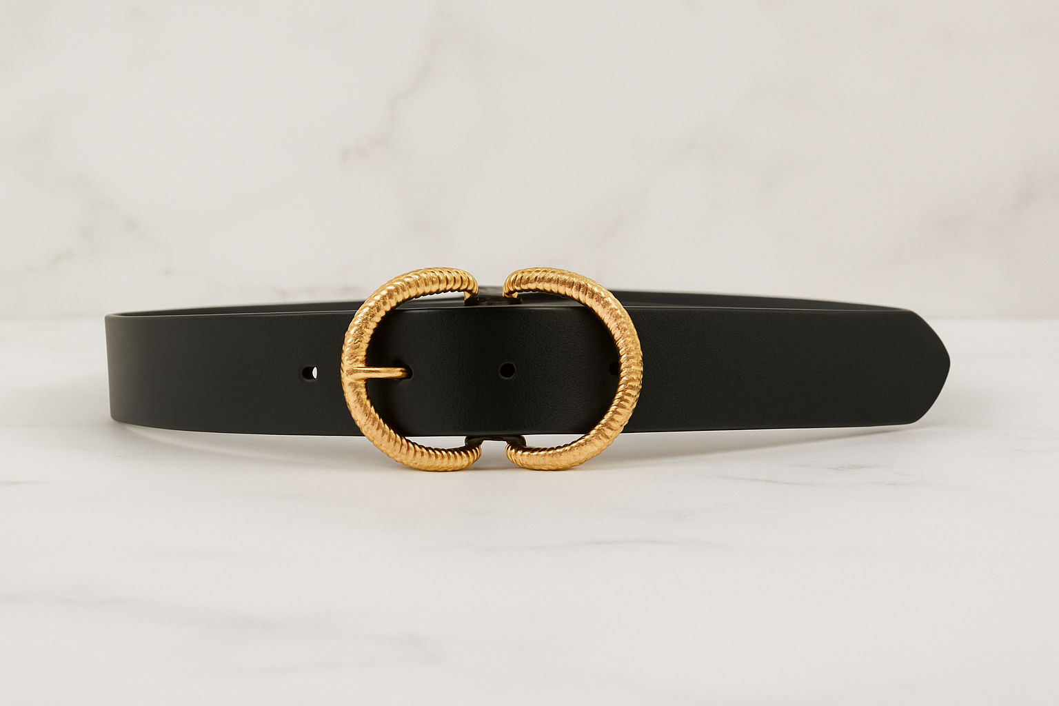 Ceinture large en cuir