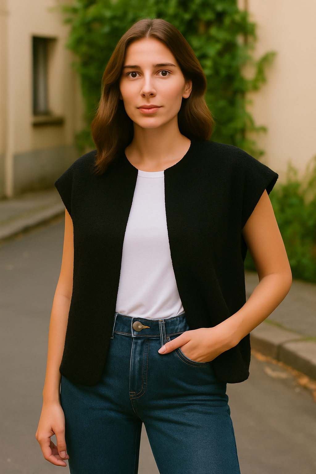 Gilet sans manches effet laine bouclée Gaston