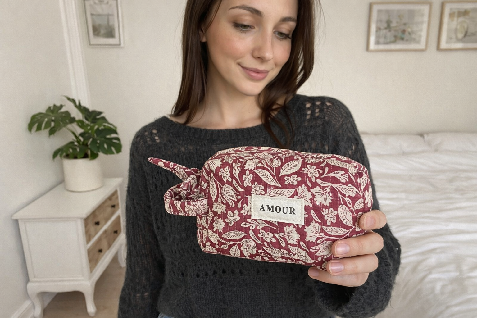 Trousse “Léonie” matelassée zippée