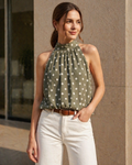 🛍️ Top Olivia – Pois Vert Olive