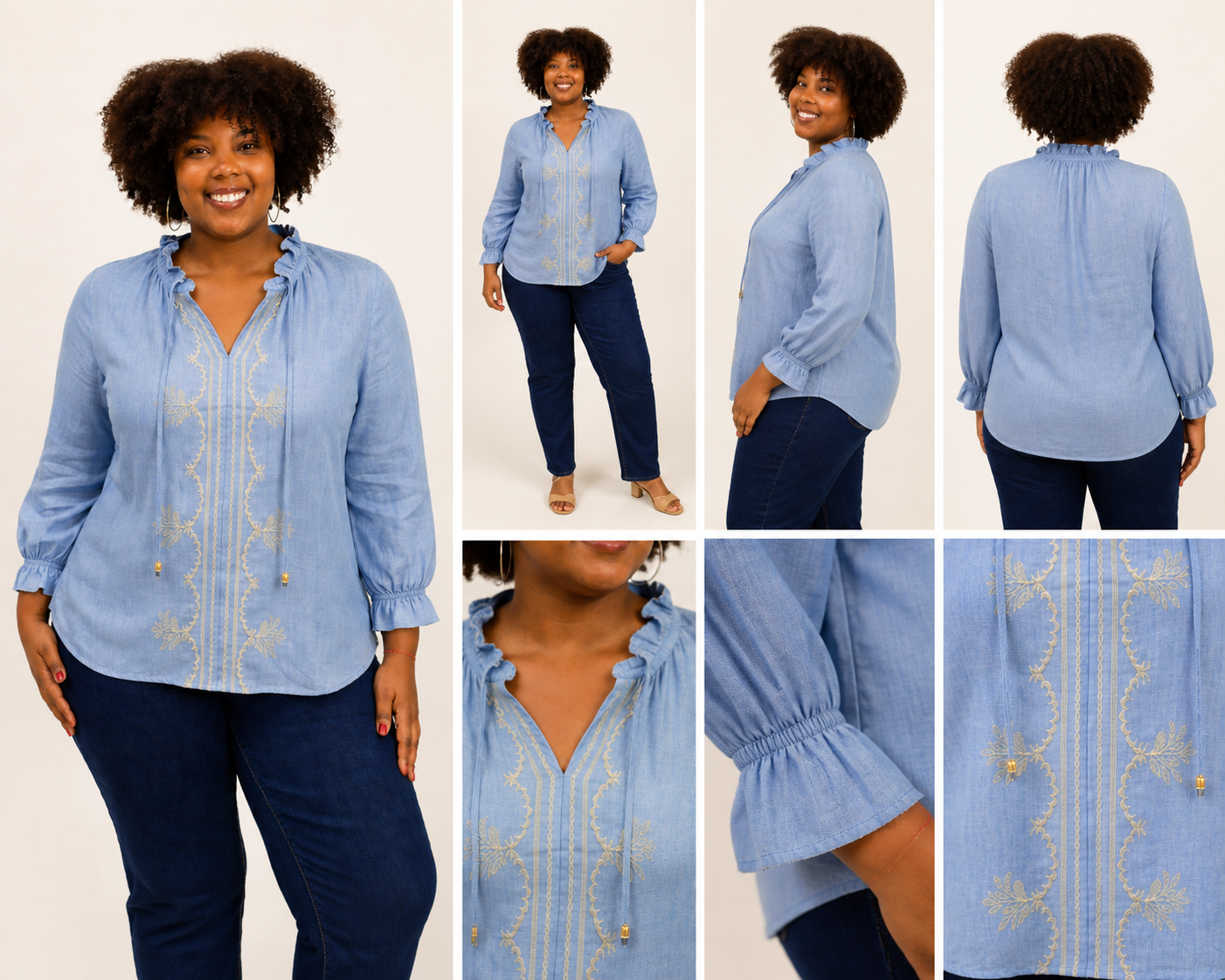 🌿 Blouse “Naïa” – Grande Taille