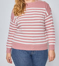 Pull Marinière – Rose poudré ✨