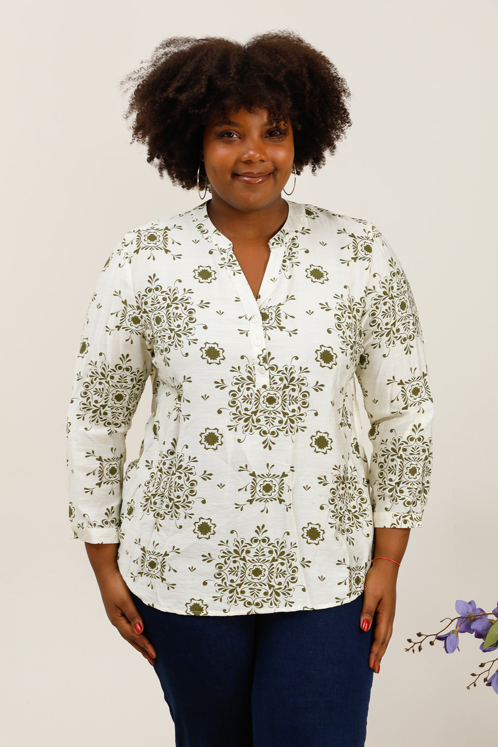 🌿 Blouse Lylia – Grande Taille