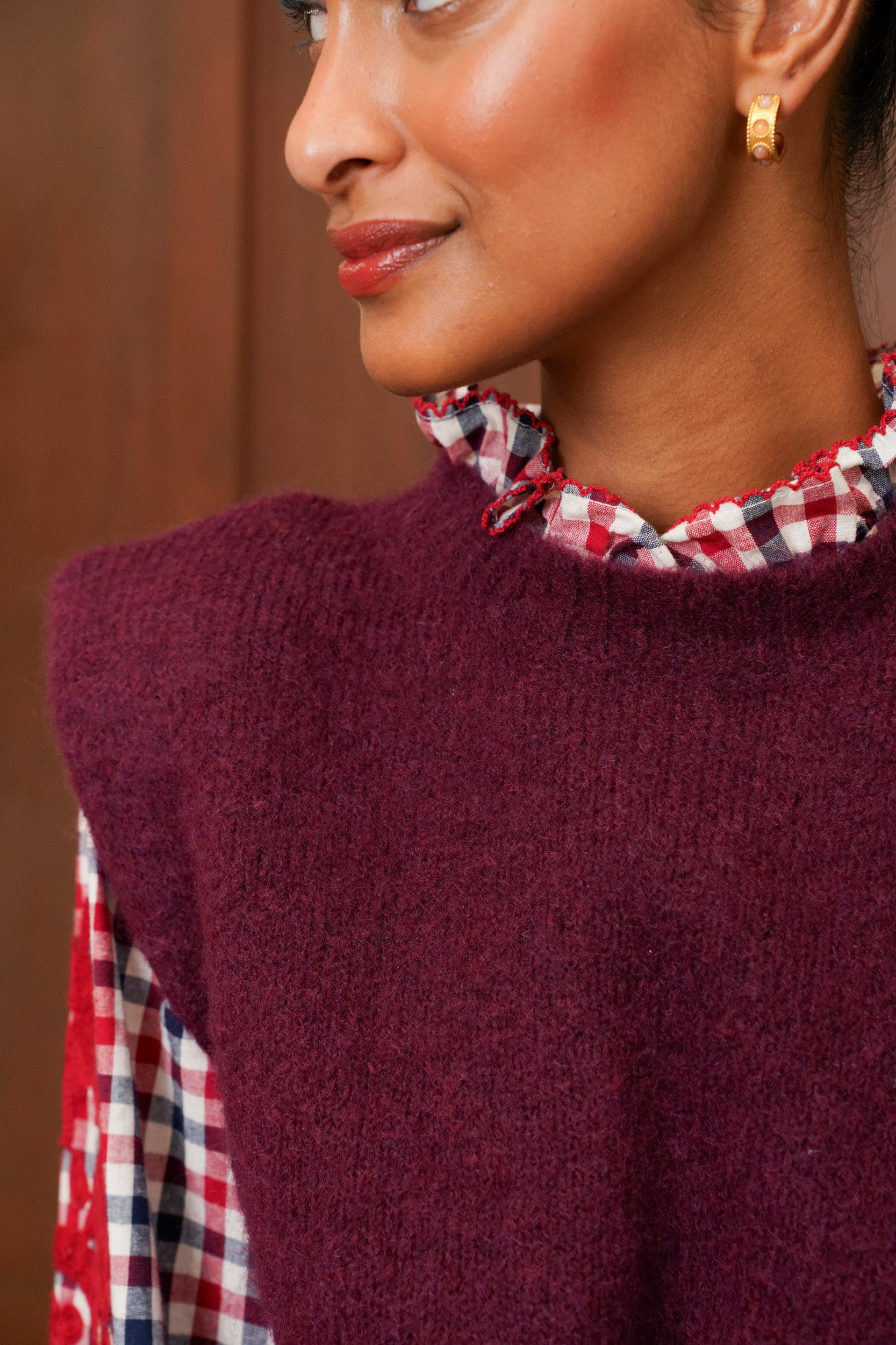 Pull sans manches Garance – Bordeaux