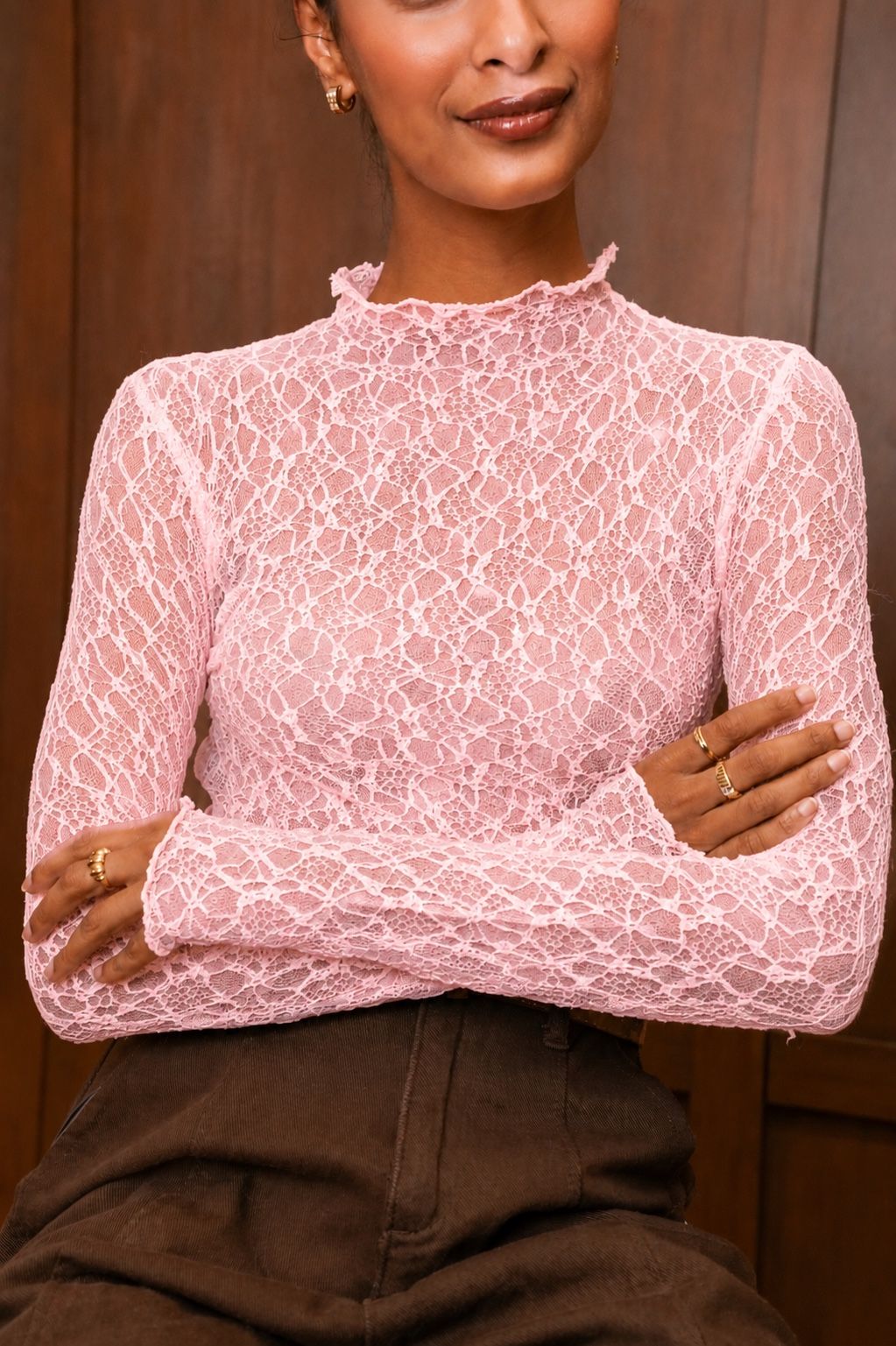🌸 Top Philippine – Dentelle rose