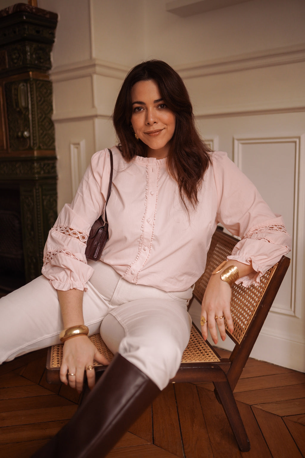 Chemisier Faustine – Rose poudré