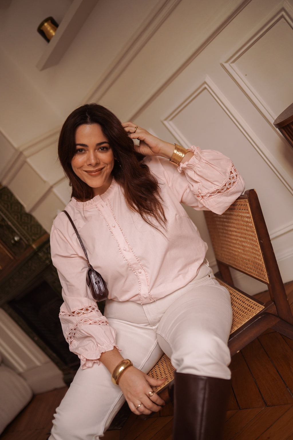 Chemisier Faustine – Rose poudré