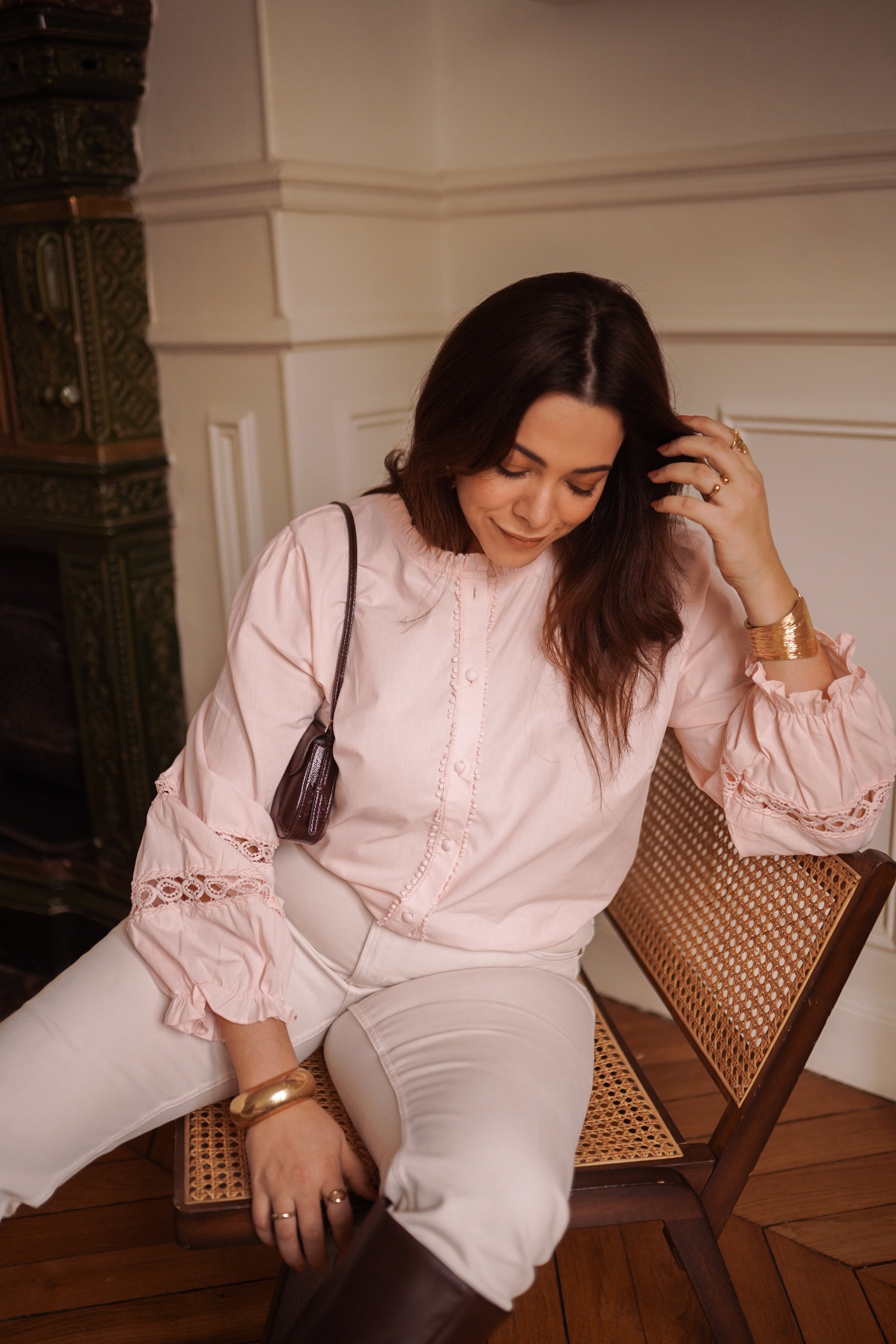 Chemisier Faustine – Rose poudré