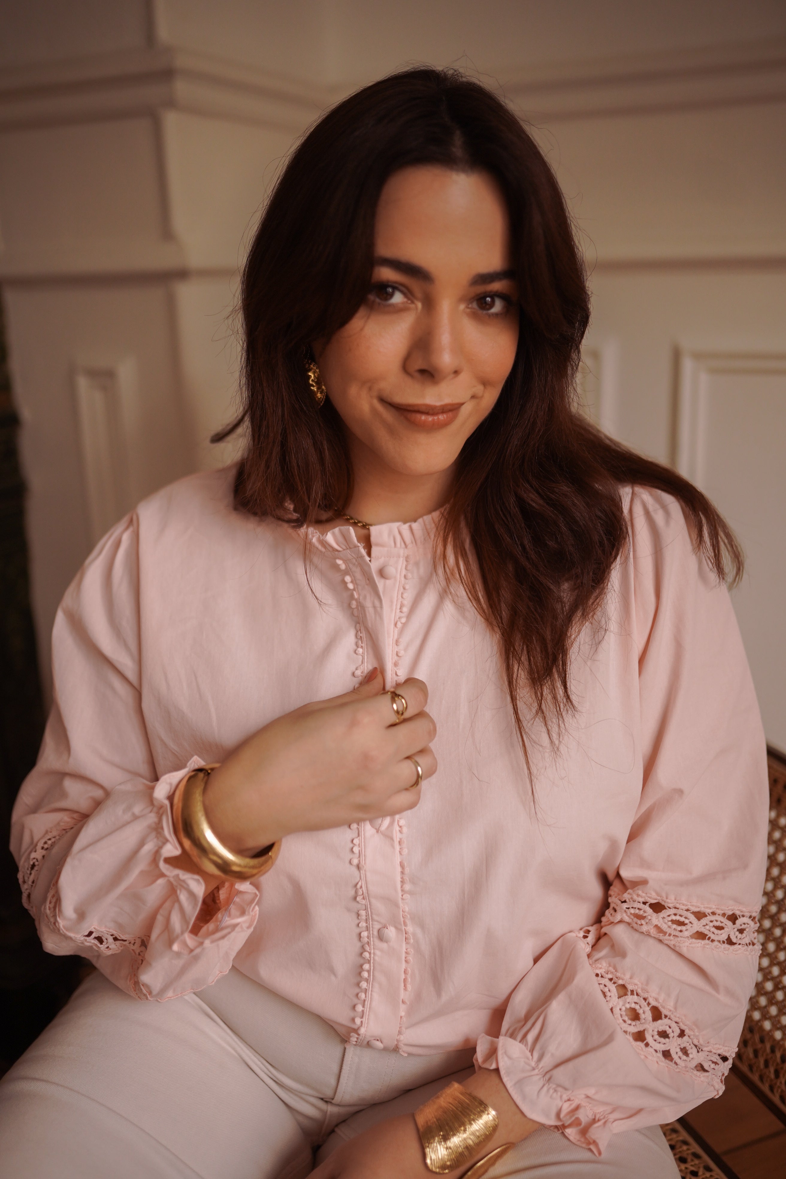 Chemisier Faustine – Rose poudré