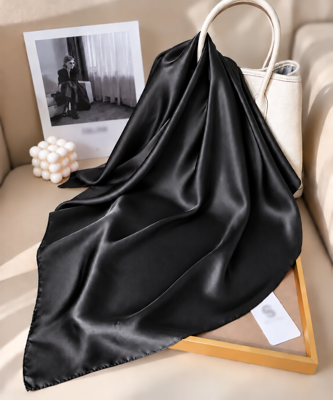 Foulard Isaline – Carré satiné uni 70 × 70 cm