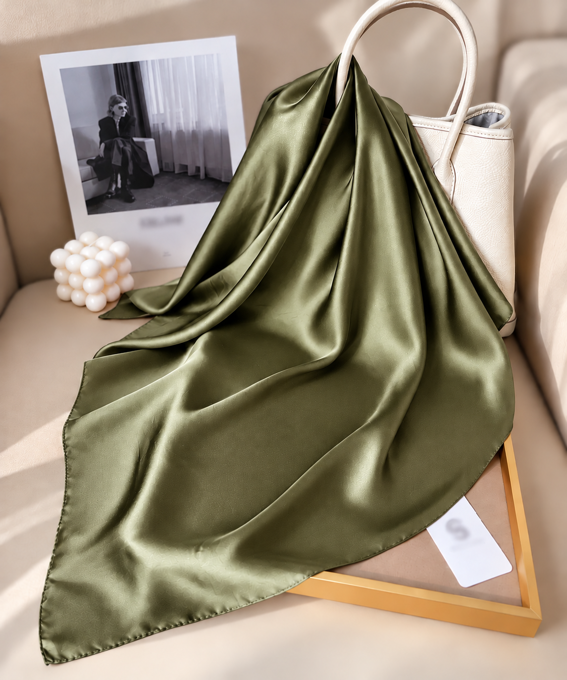 Foulard Isaline – Carré satiné uni 70 × 70 cm