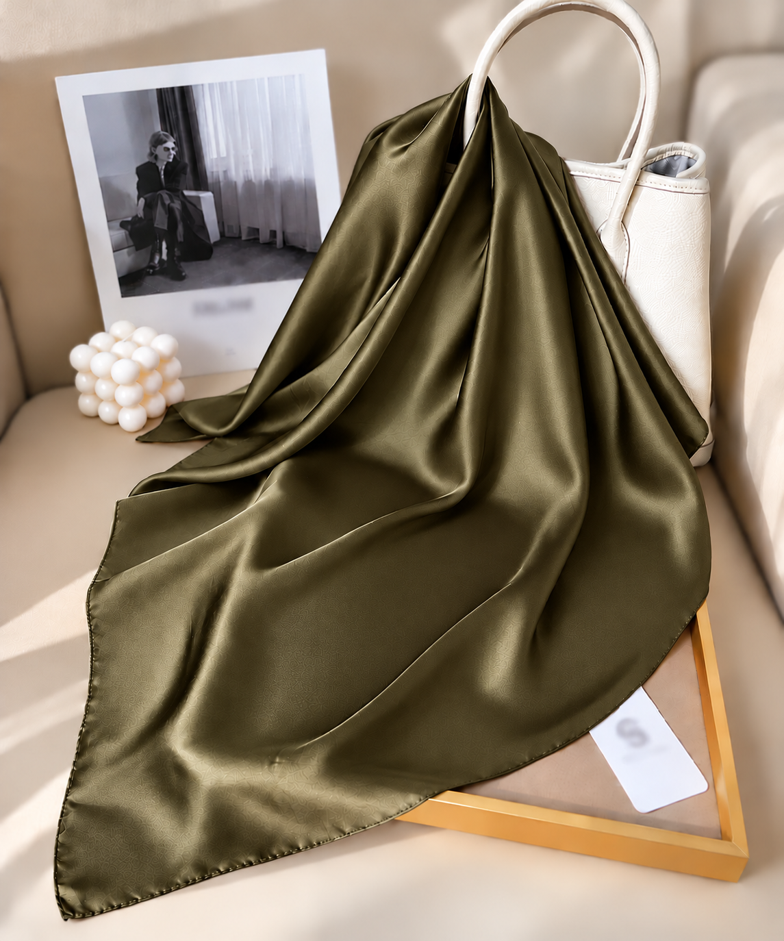 Foulard Isaline – Carré satiné uni 70 × 70 cm