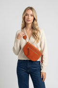 Sac banane Alizée – Velours côtelé & bandoulière tissée – 4 coloris