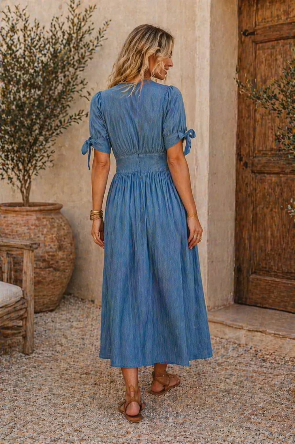 🛍️ Robe Ava – Denim Longue Bohème