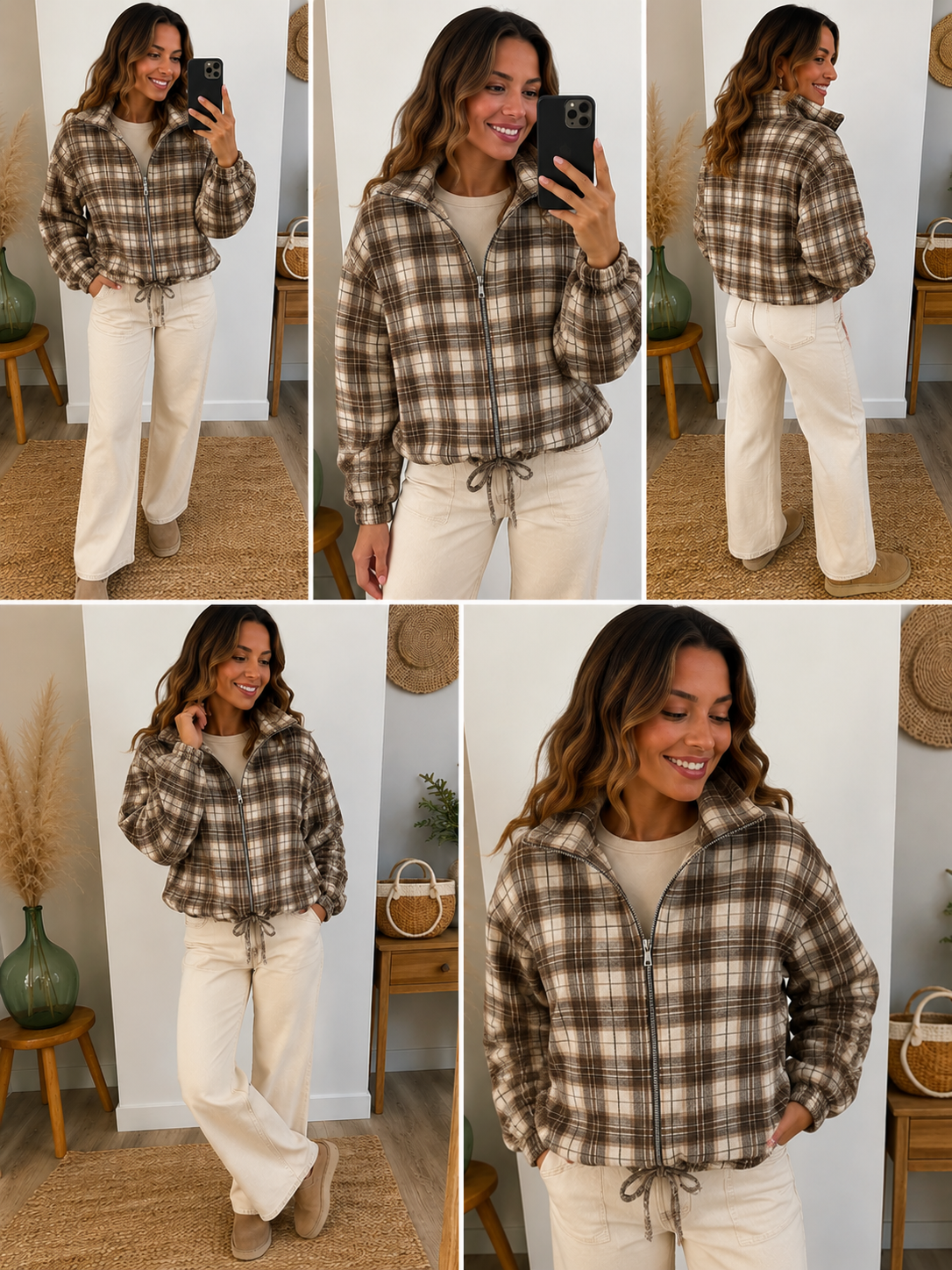🤎 Veste Charlie – Blouson à carreaux Made in Italy