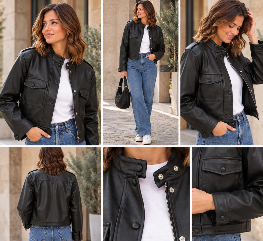 Veste Charlie en simili cuir