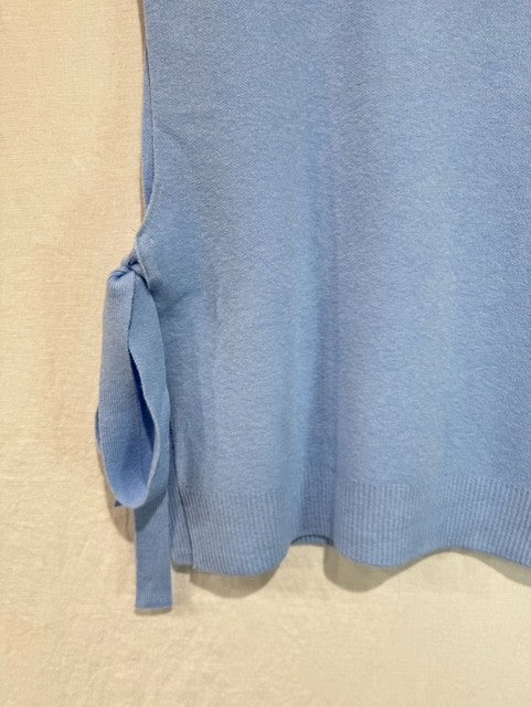 Pull sans manches grande taille à nouer “Céleste”