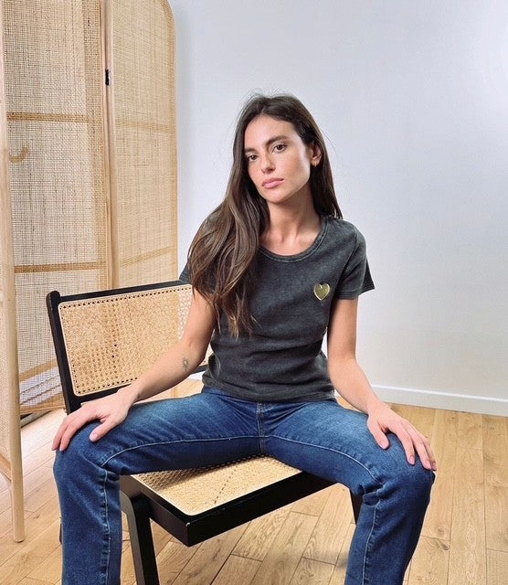 Tee-shirt Céleste – Cœur brodé